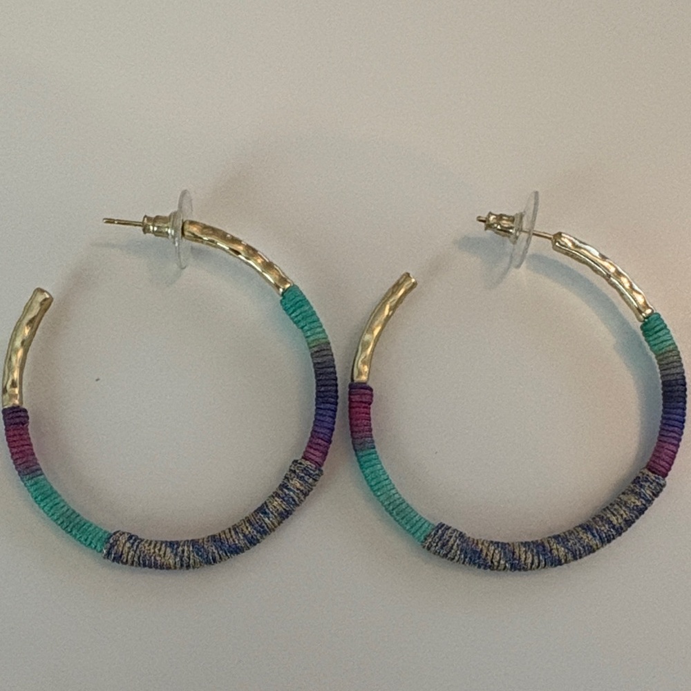 Kendra Scott Gold and Multicolor Hoop Earrings